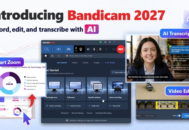 Bandicam 2027 Officially Released With AI Record, Edit & Zoom Suite